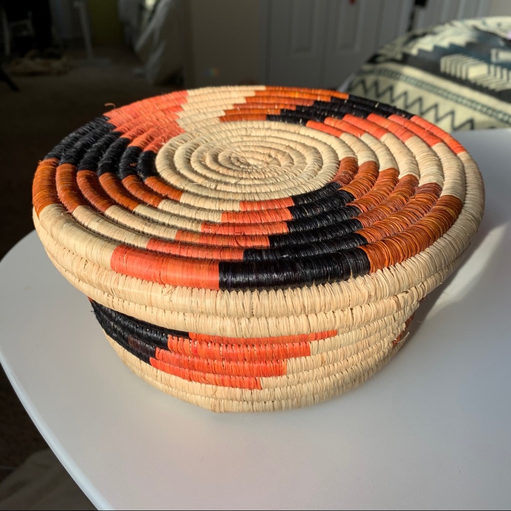 African woven basket
